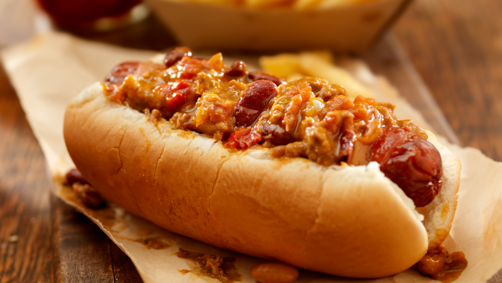 Three-bean Chili Dog